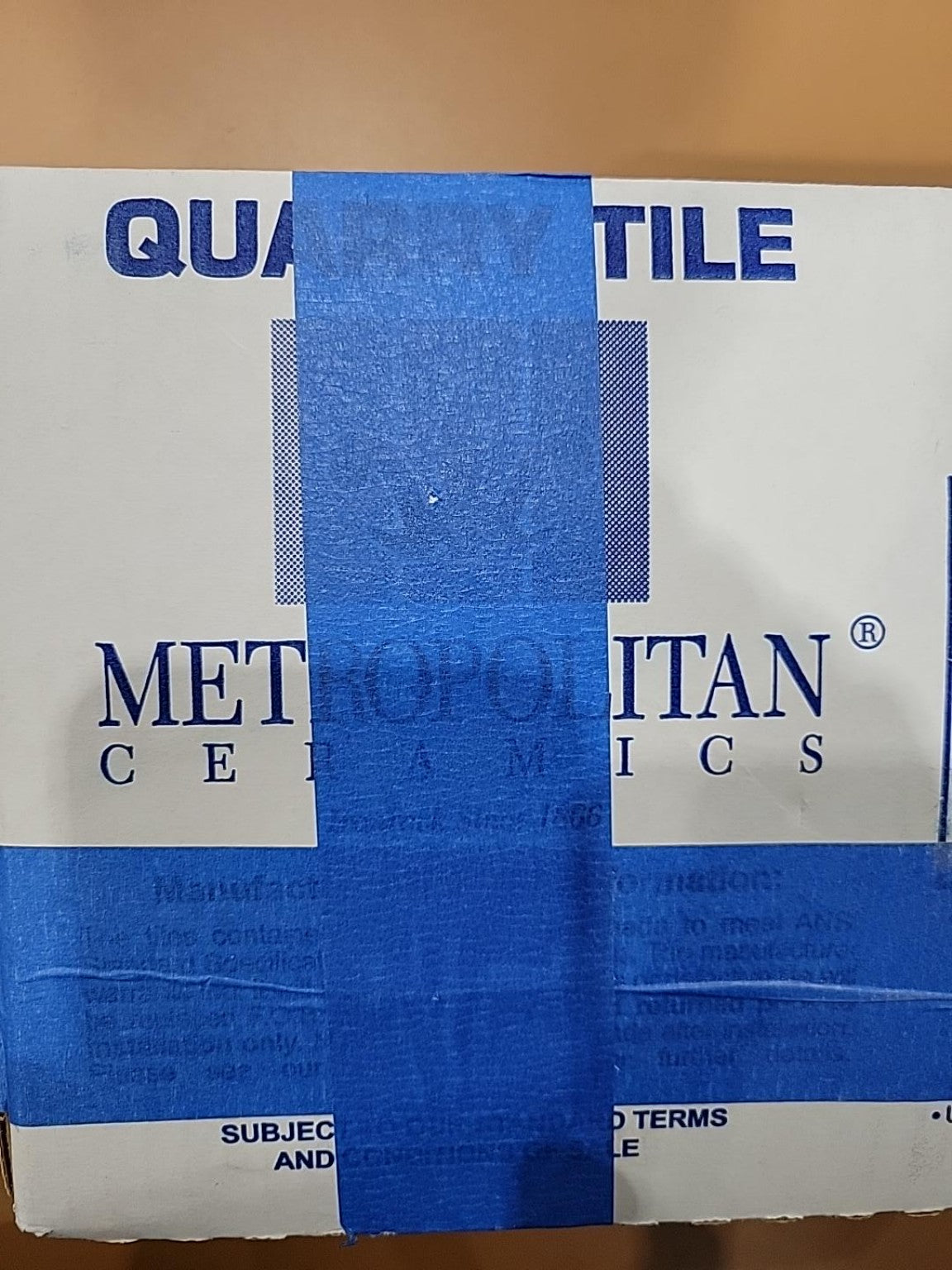 Metropolitan Ceramics Quarry Tile 6x6 – Full Box
