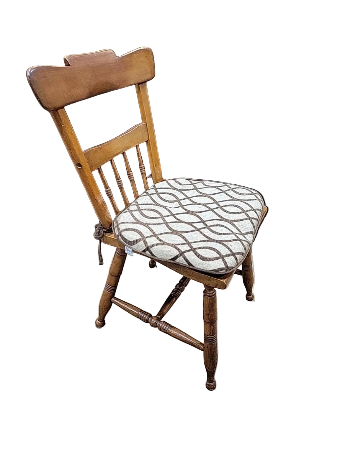 Vintage Spindle-Back Wood Dining Chairs – Pair