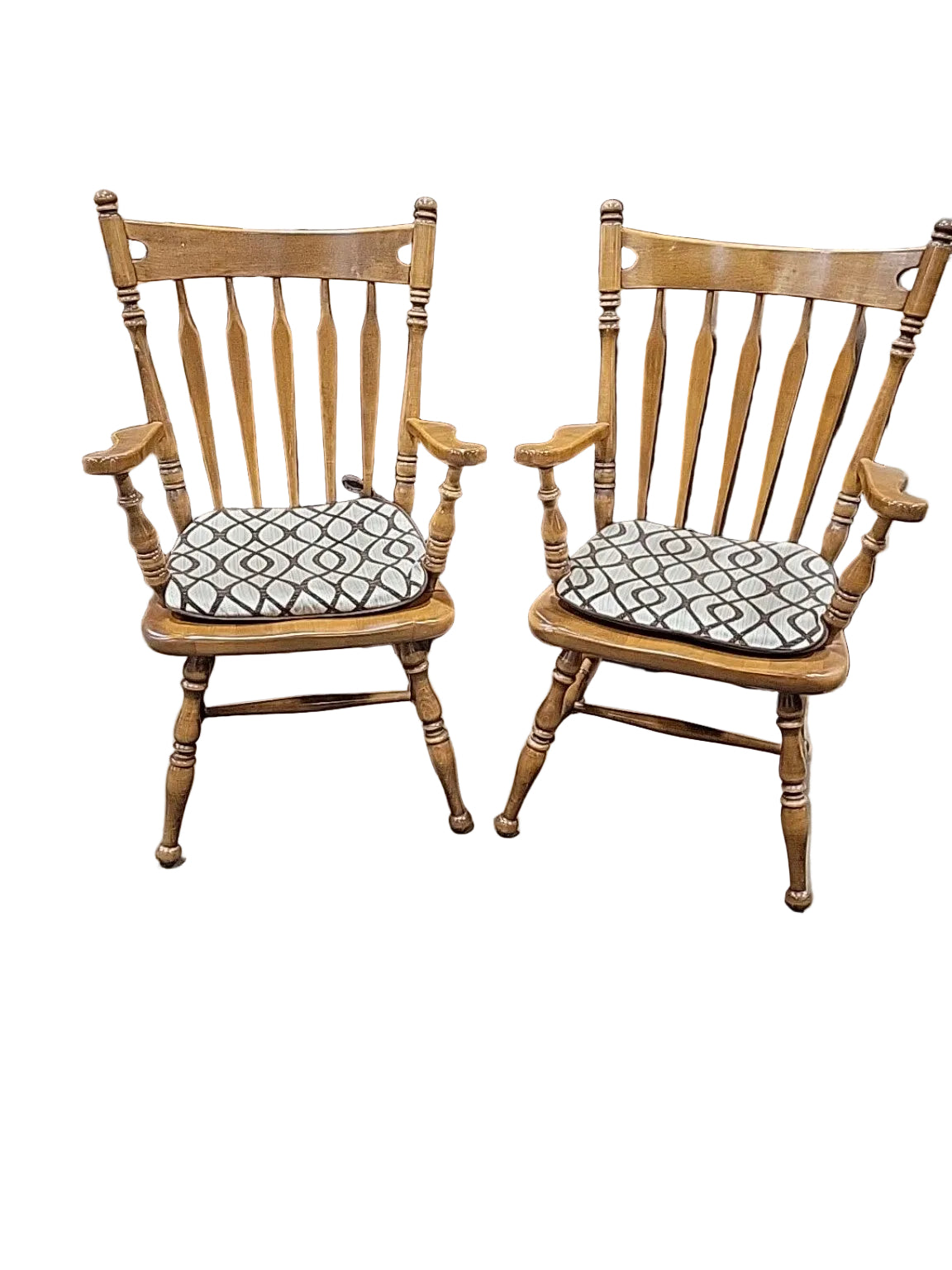 Vintage Ethan Allen Colonial Armchairs – Pair
