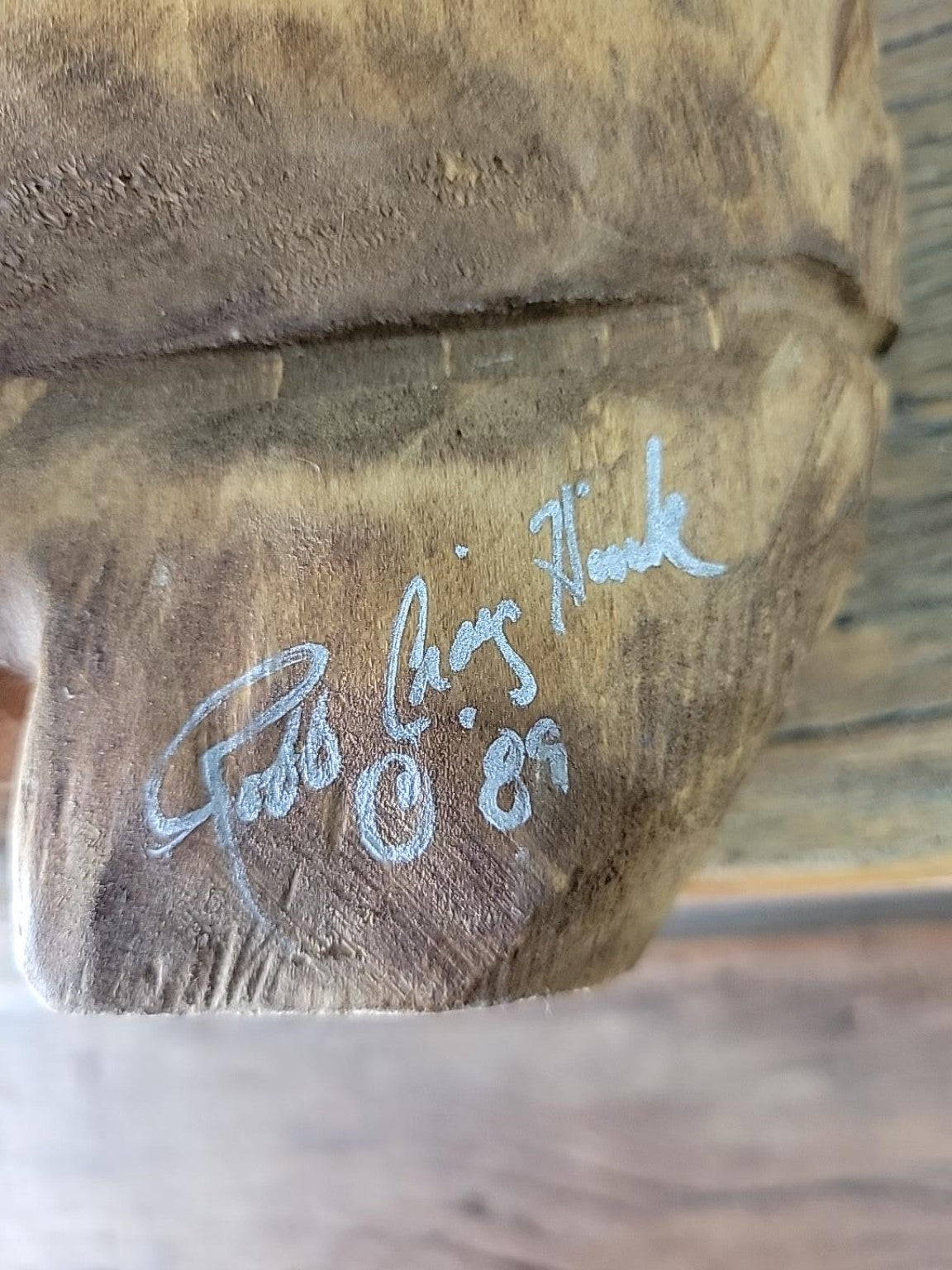 Vintage Hand-Carved Wooden Cowboy Boot Sculpture
