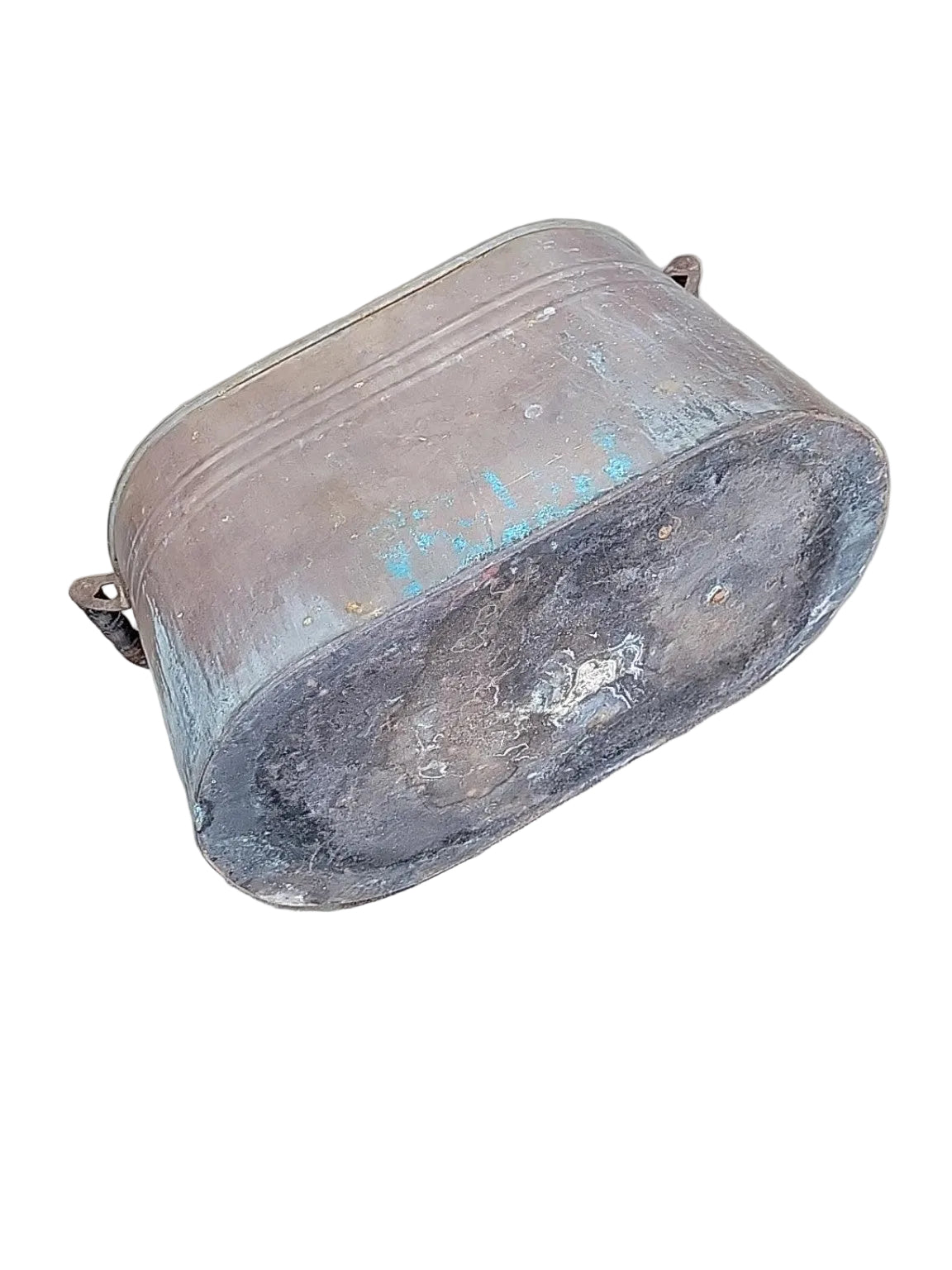 Vintage Copper Boiler Wash Tub with Wood Handles