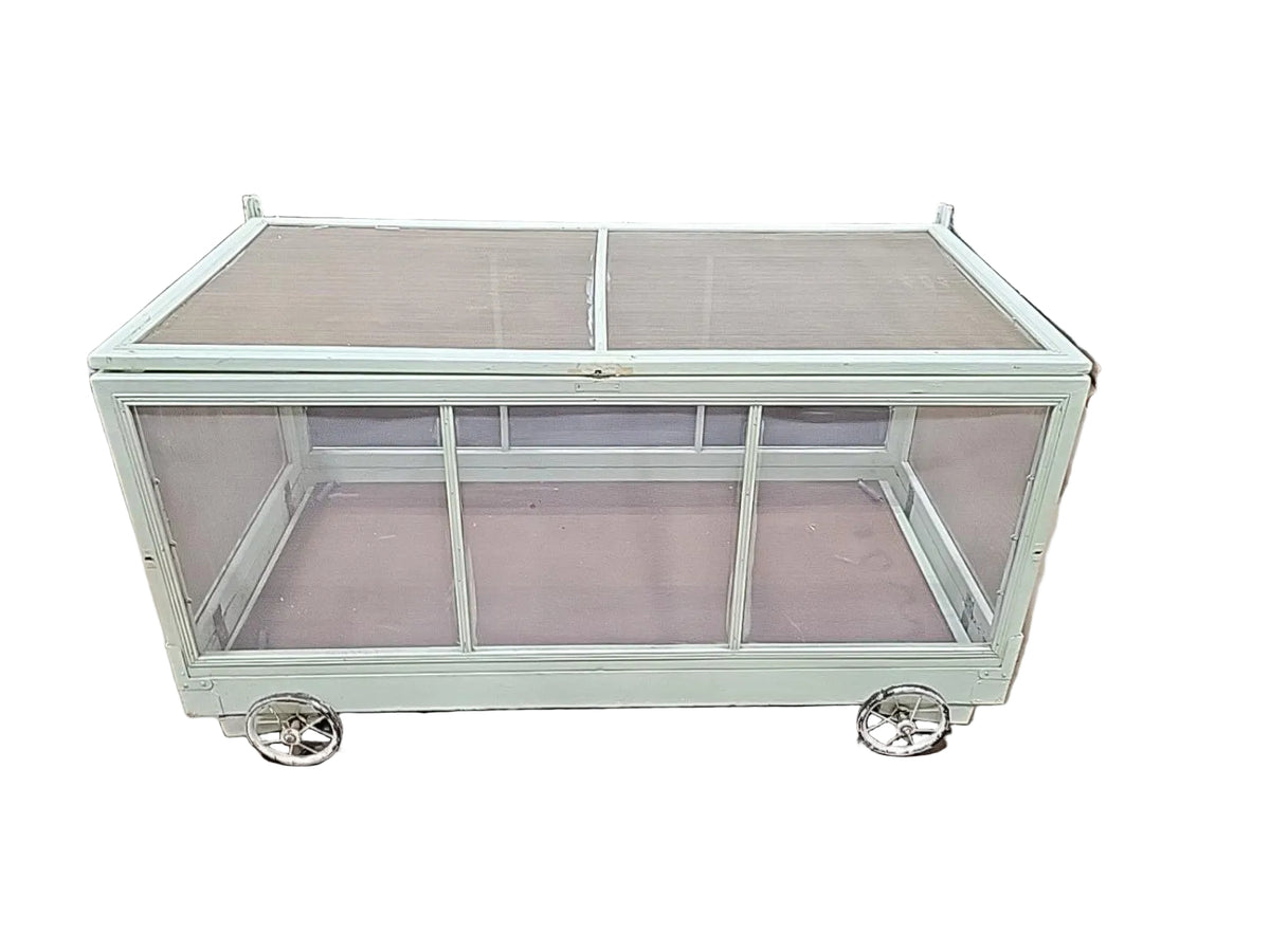 Antique Folding Wood Frame Children's Playpen