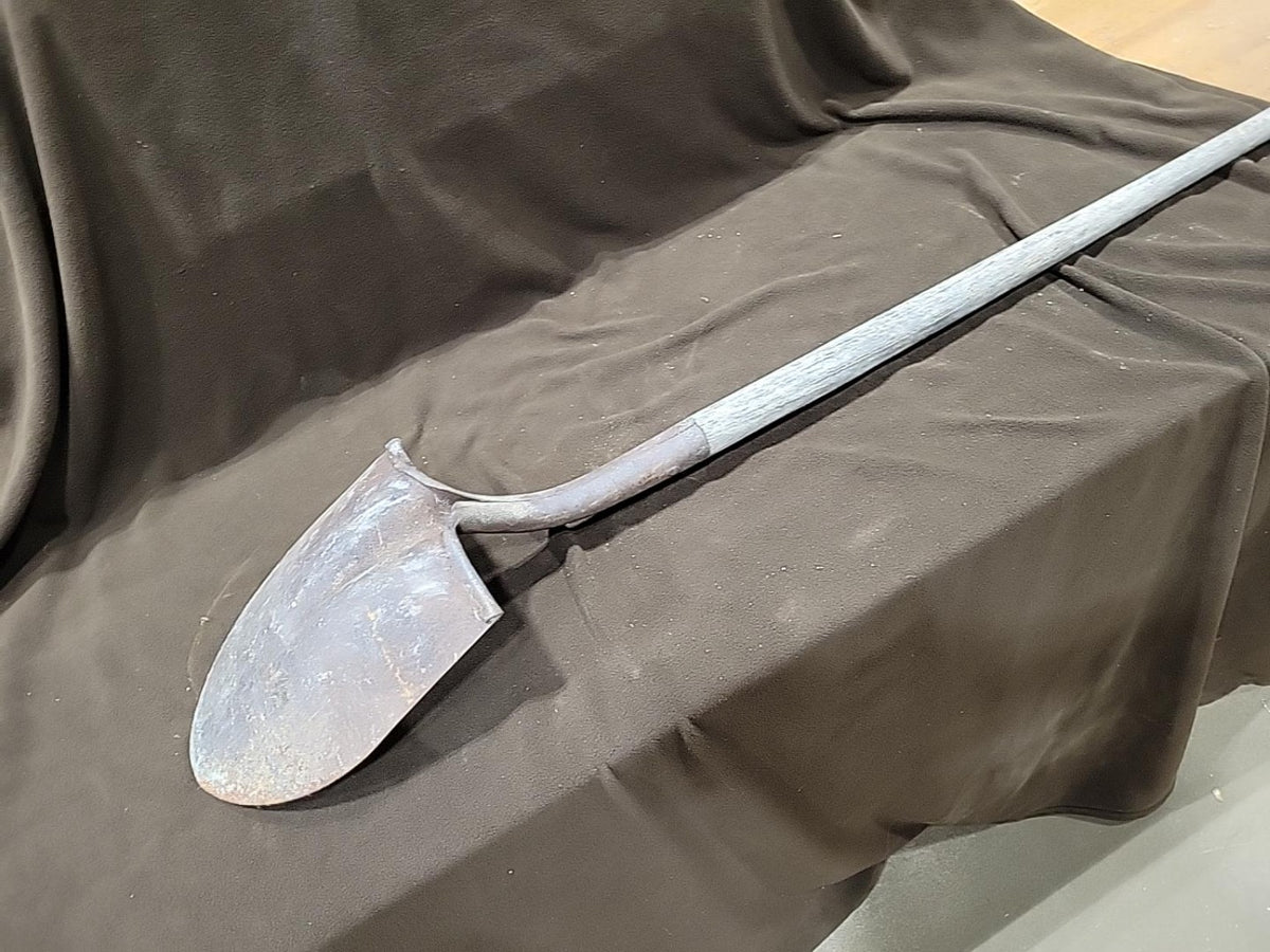 Vintage Long-Handle Round-Point Steel Shovel