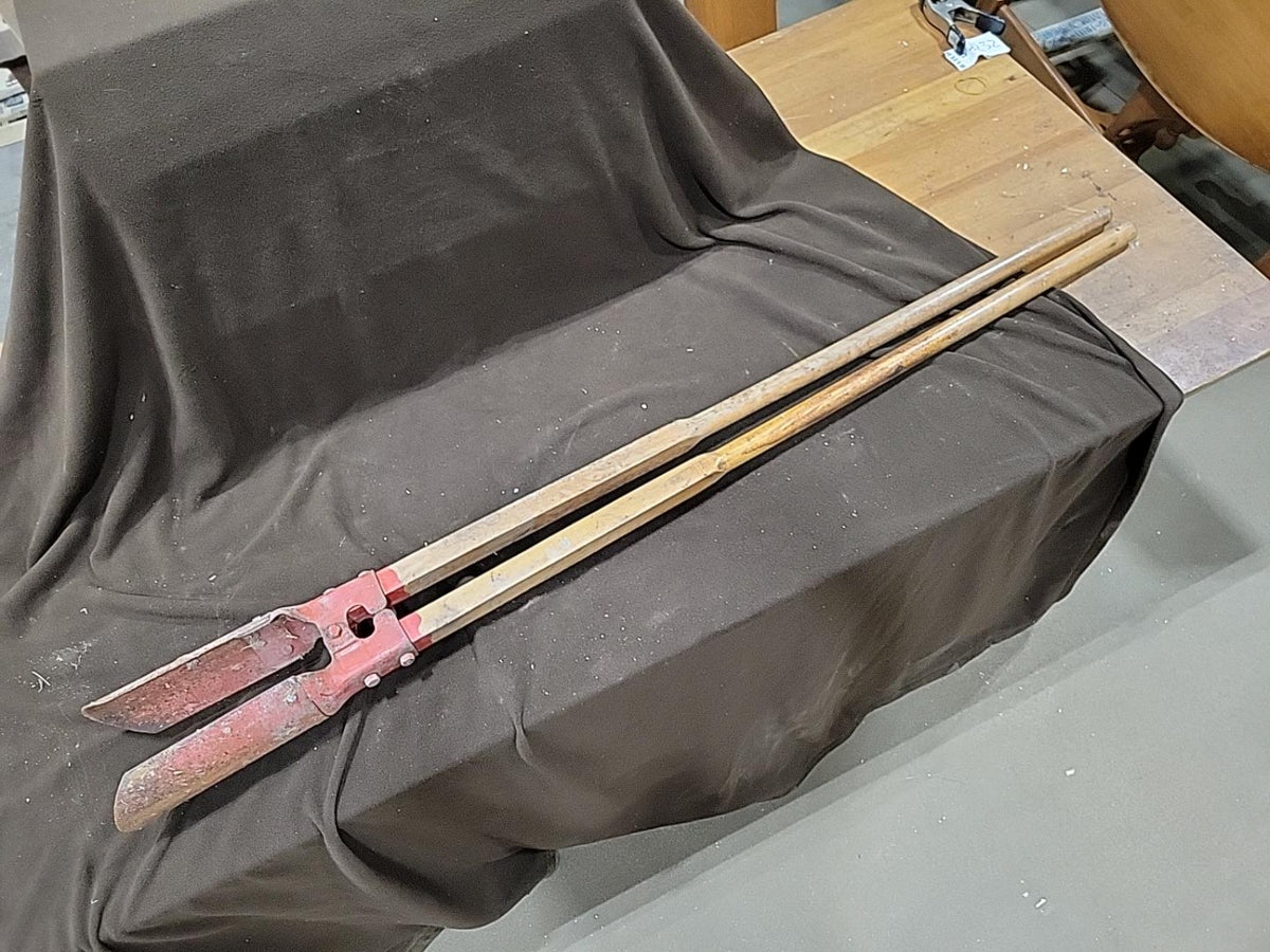Vintage Red Steel Post Hole Digger