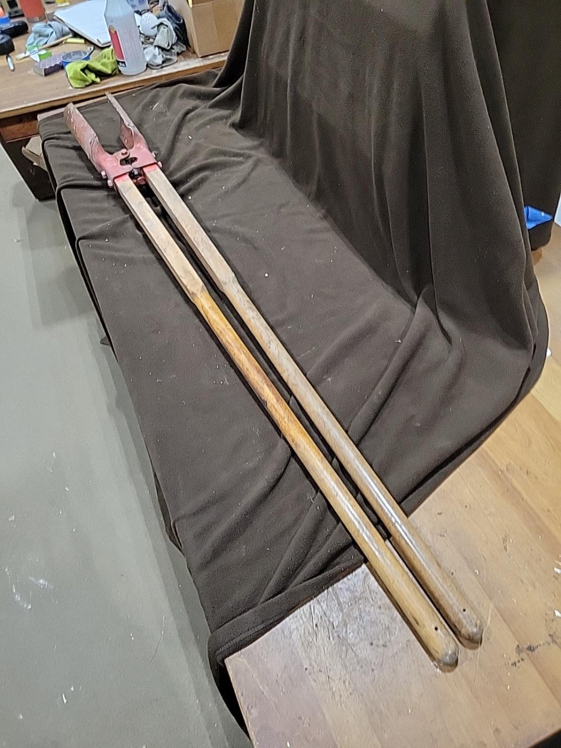 Vintage Red Steel Post Hole Digger