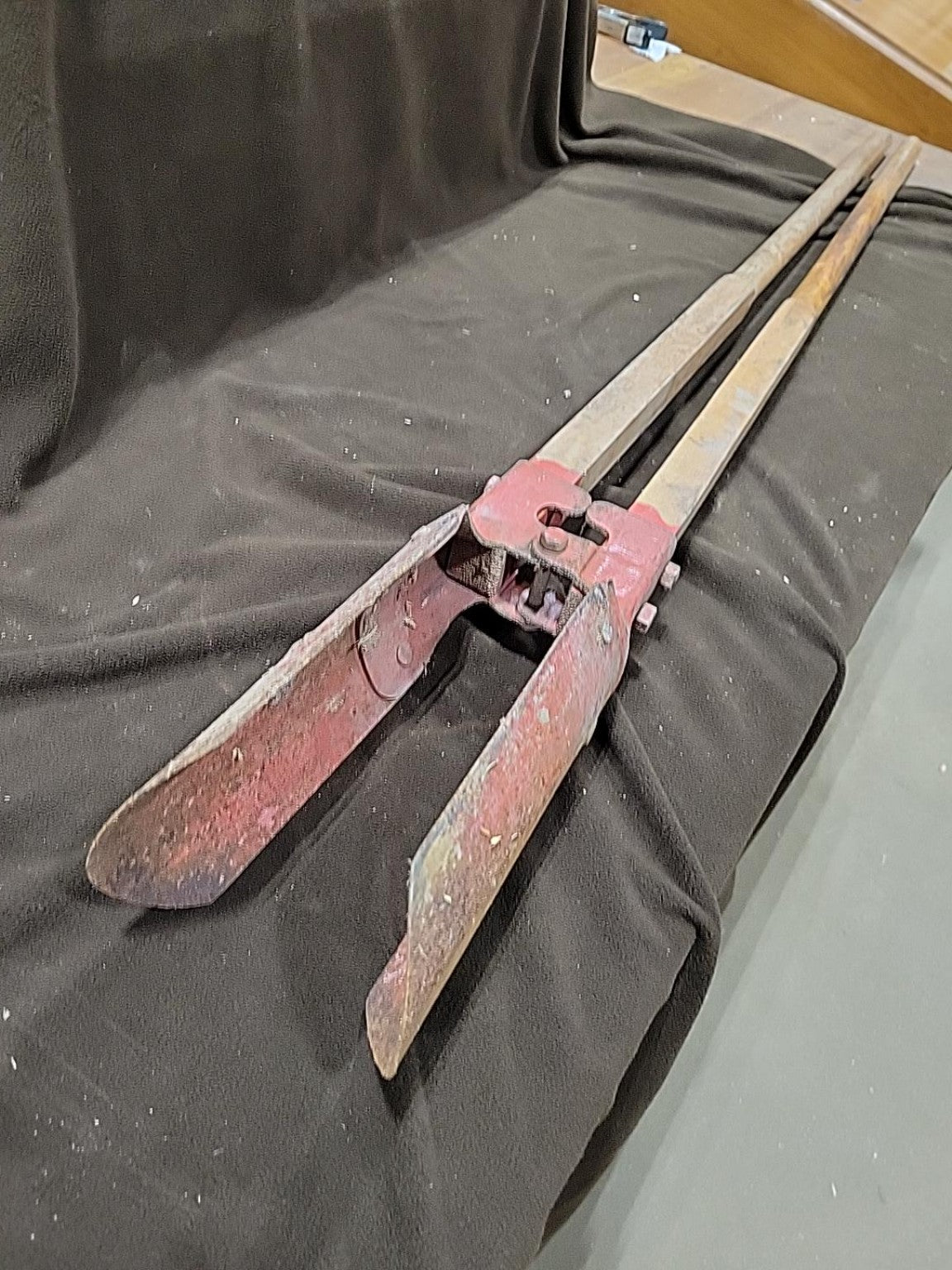 Vintage Red Steel Post Hole Digger