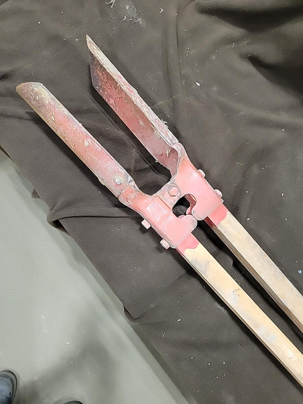 Vintage Red Steel Post Hole Digger