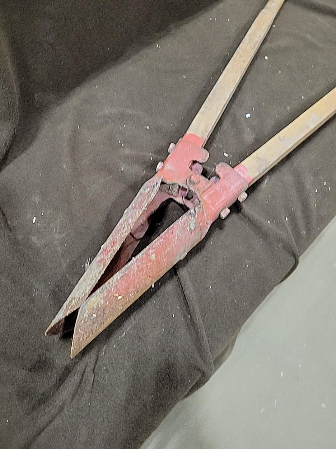 Vintage Red Steel Post Hole Digger