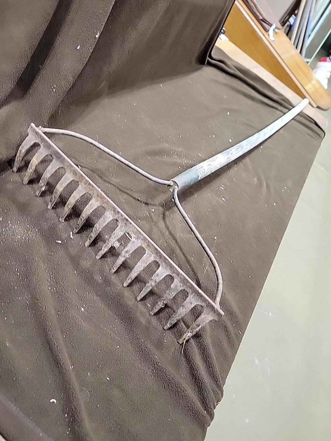 Vintage Long-Handle Bow Rake with Steel Head