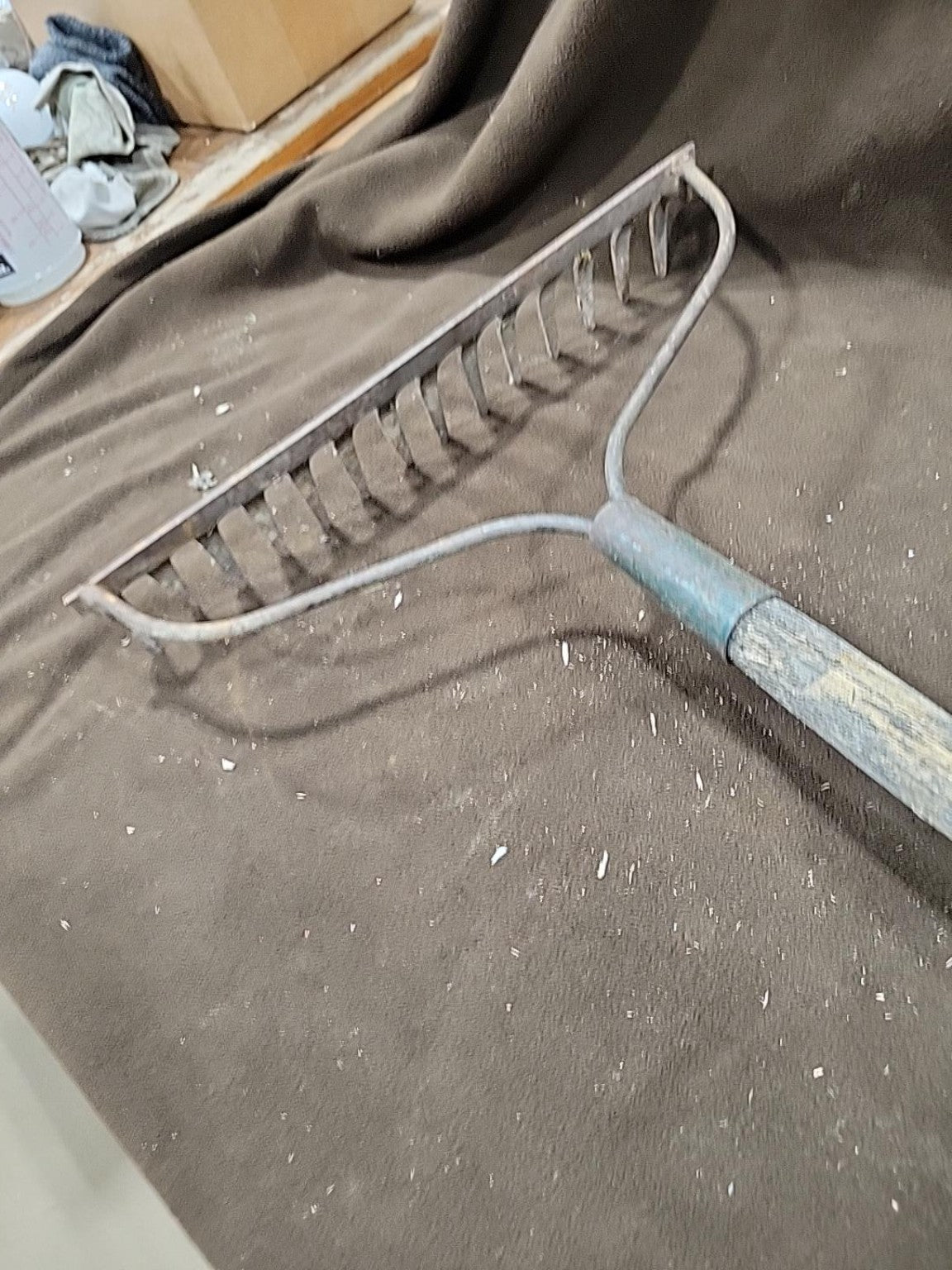 Vintage Long-Handle Bow Rake with Steel Head