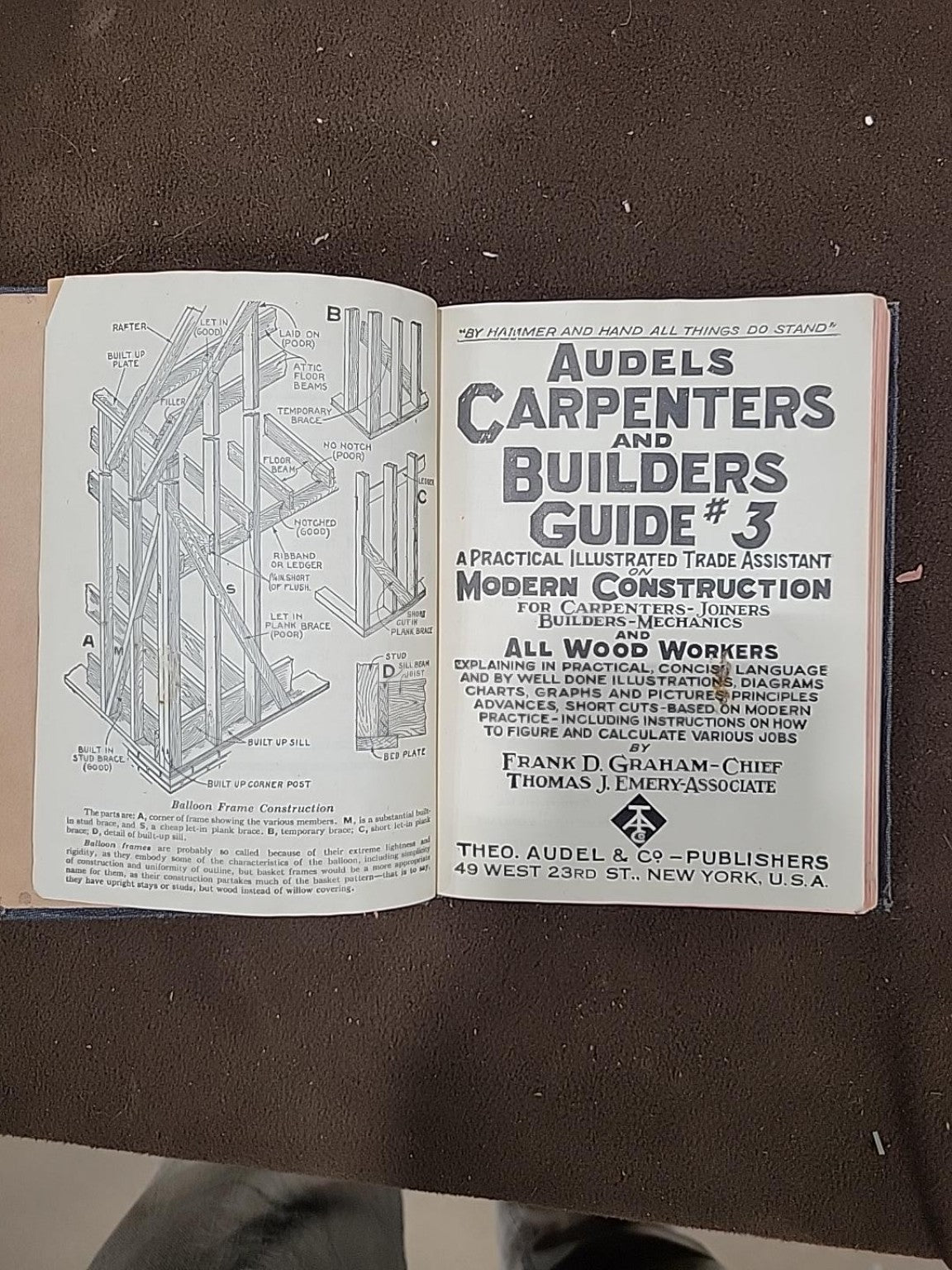 1945 Audels Carpenters & Builders Guide 4-Vol Set