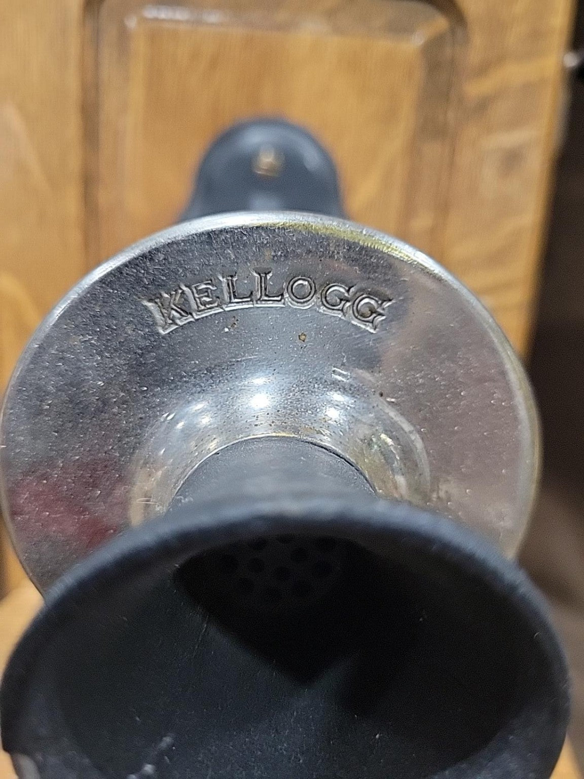 Antique Kellogg Oak Hand-Crank Wall Telephone