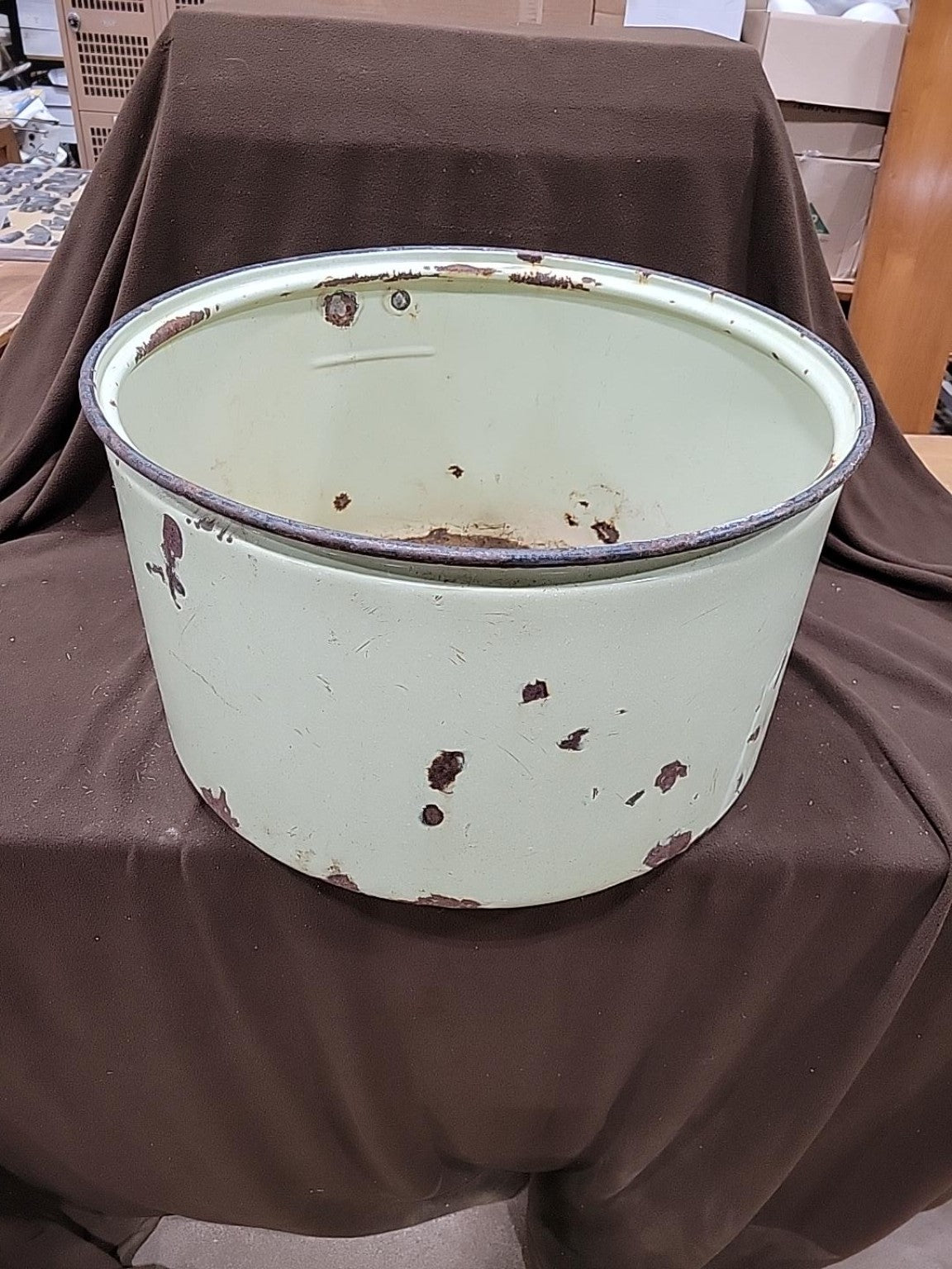 Vintage Green Enamel Steel Wash Tub – Project Piece