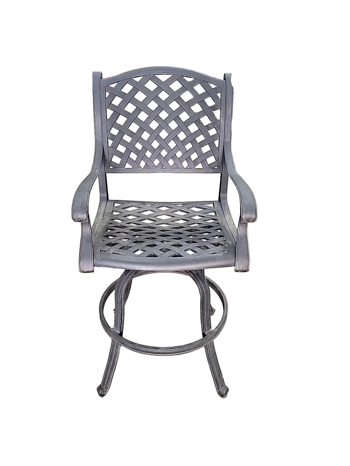 Black Metal Swivel Patio Bar Stool