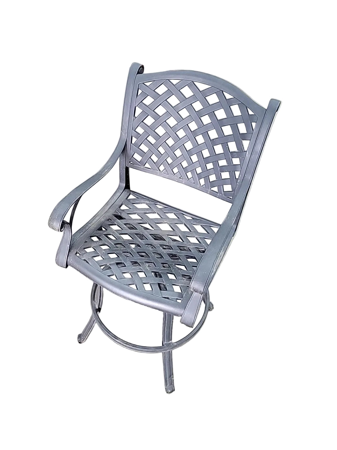 Black Metal Swivel Patio Bar Stool
