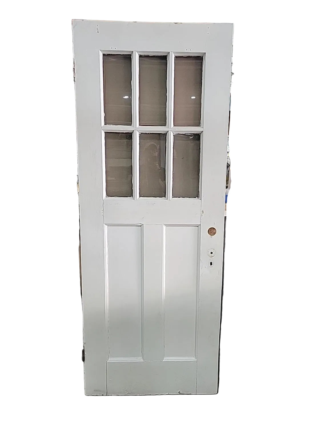 Vintage 6-Lite Two-Panel Wood Entry Door
