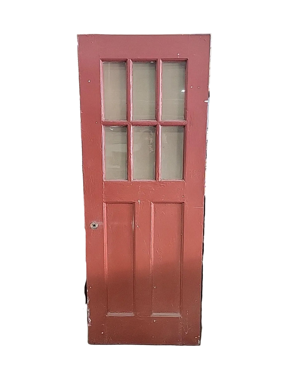 Vintage 6-Lite Two-Panel Wood Entry Door