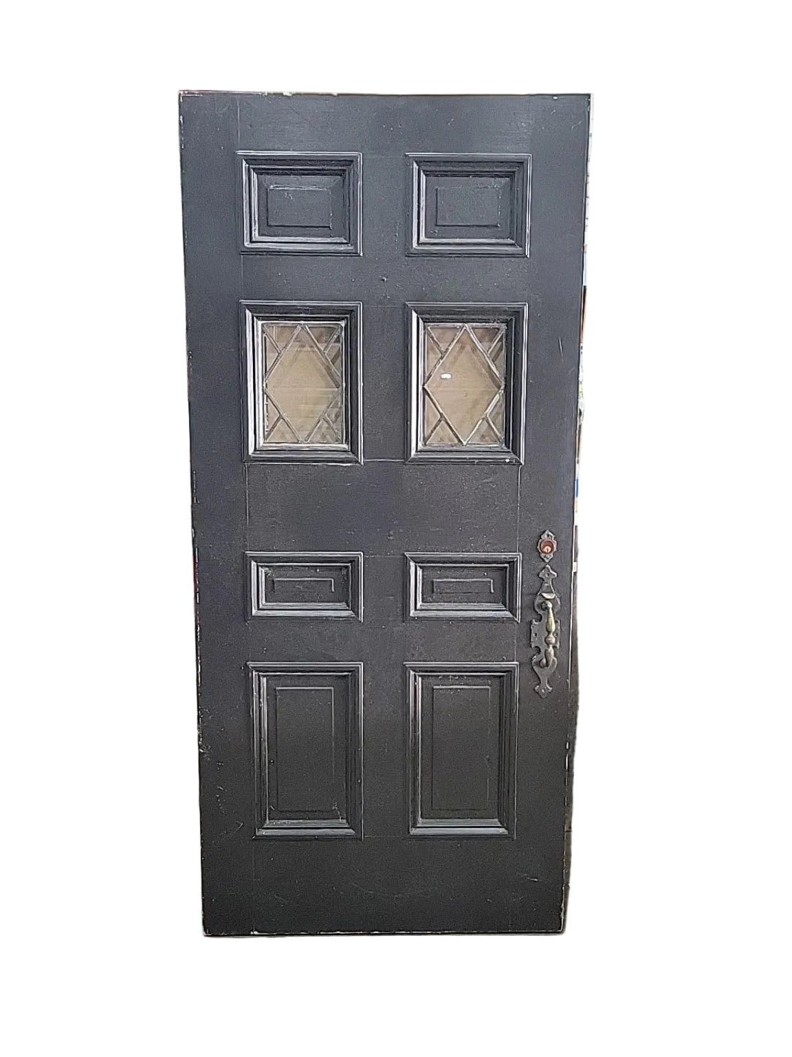 Vintage Leaded Glass 8-Panel Wood Entry Door