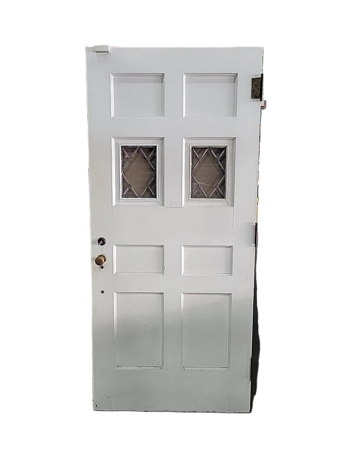Vintage Leaded Glass 8-Panel Wood Entry Door