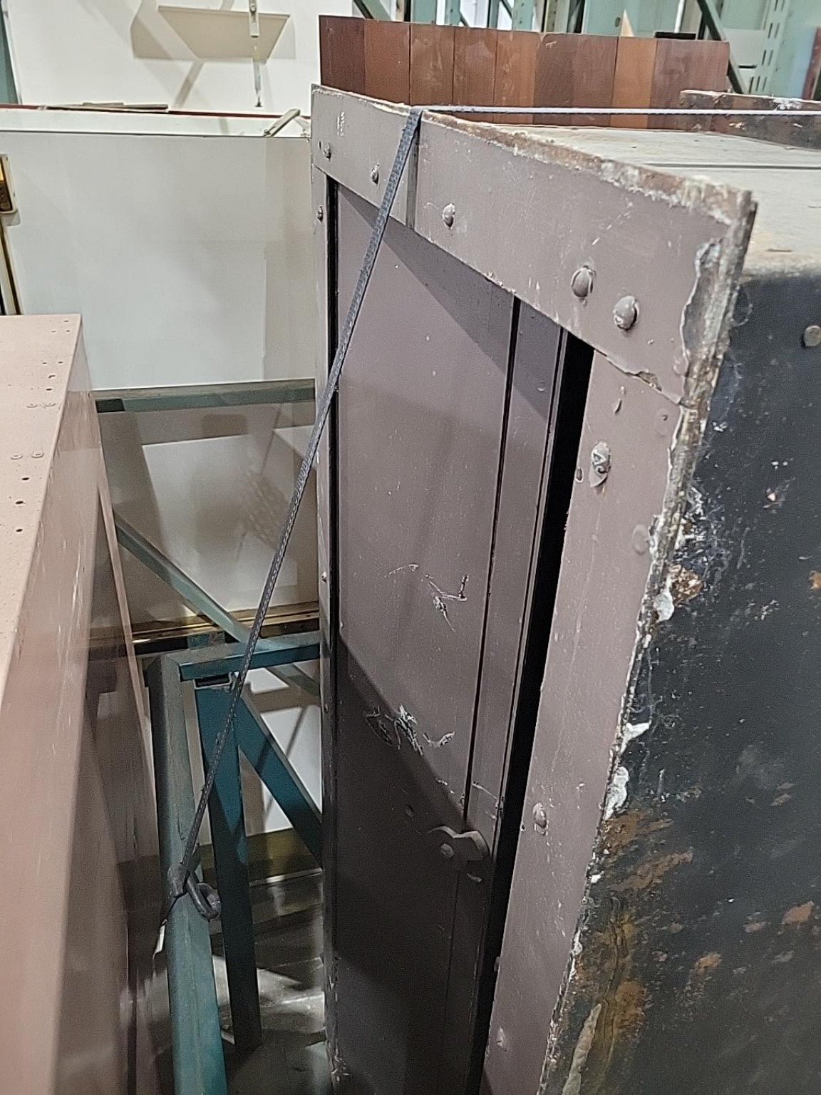 Vintage Industrial Vault Door Set with Yale Lock