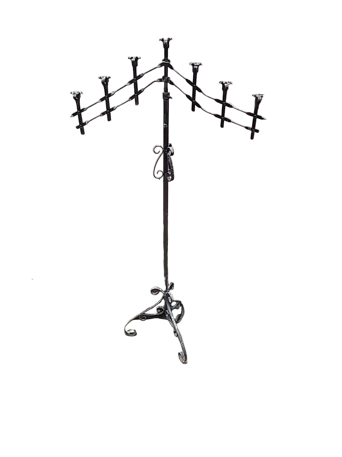 Adjustable Wrought Iron 7-Arm Display Stand