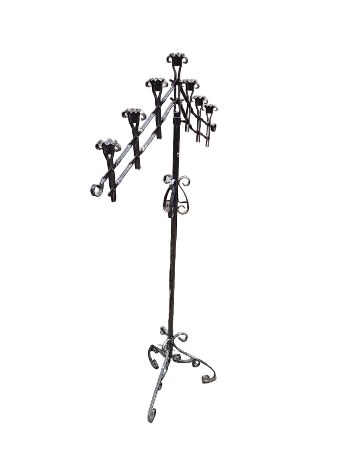 Adjustable Wrought Iron 7-Arm Display Stand