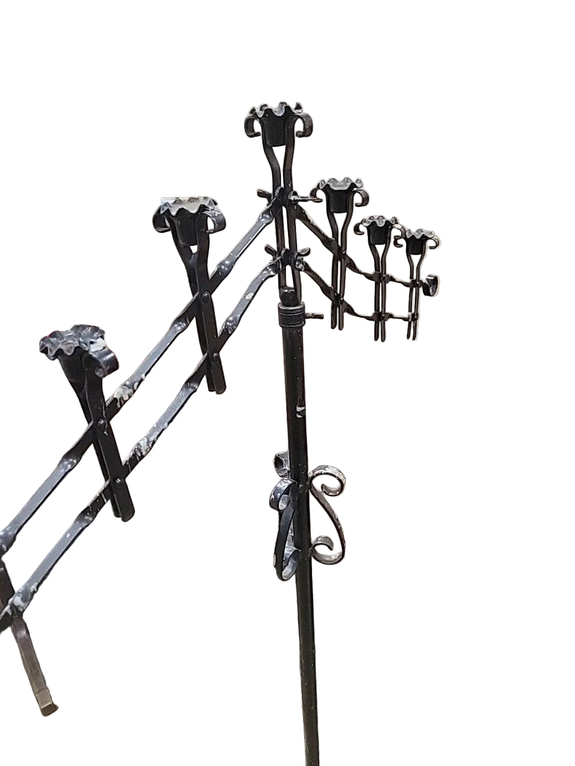 Adjustable Wrought Iron 7-Arm Display Stand