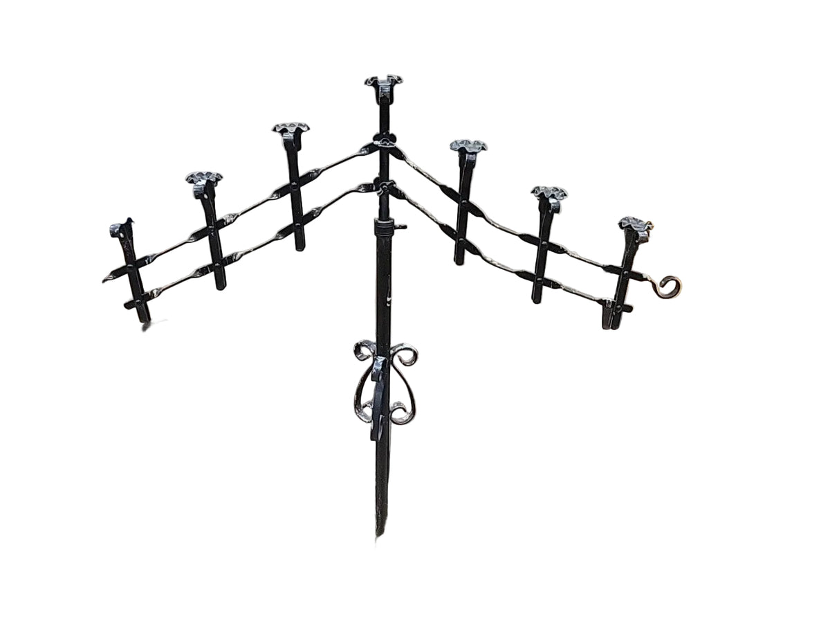Adjustable Wrought Iron 7-Arm Display Stand