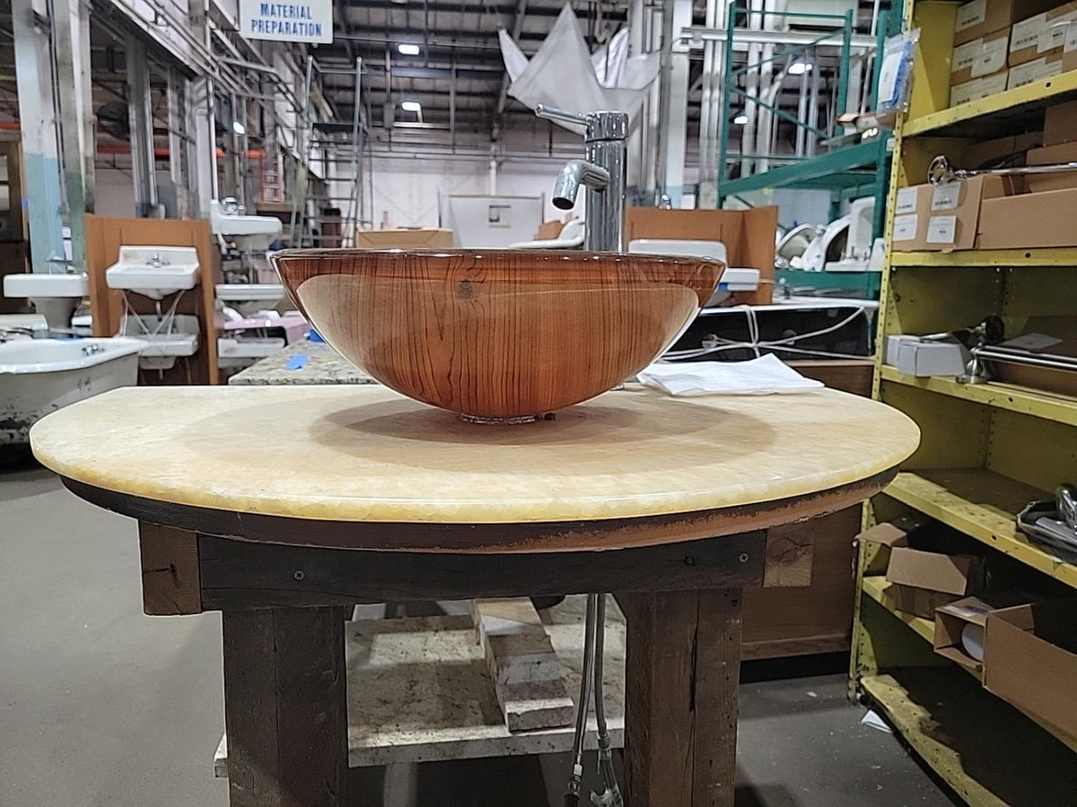 Contemporary Glass Vessel Sink with Semicircle Countertop