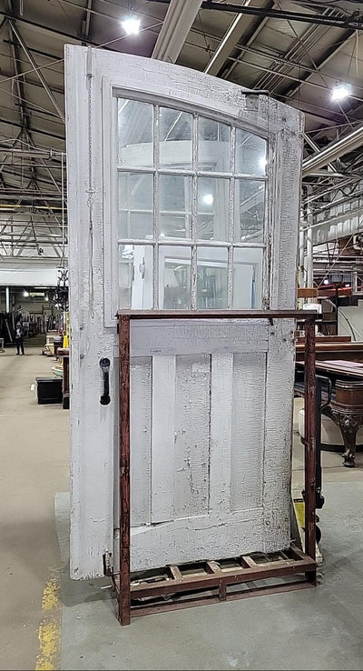 Antique Arched 12-Lite Wood Entry Doors