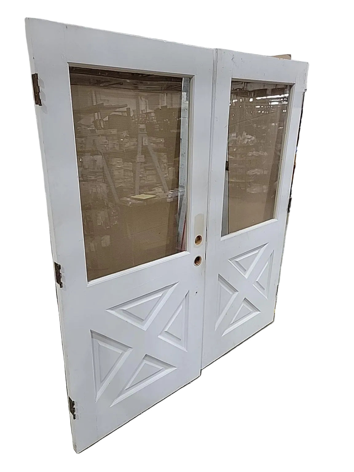 Vintage Glass Panel Double Entry Doors – 72" Pair