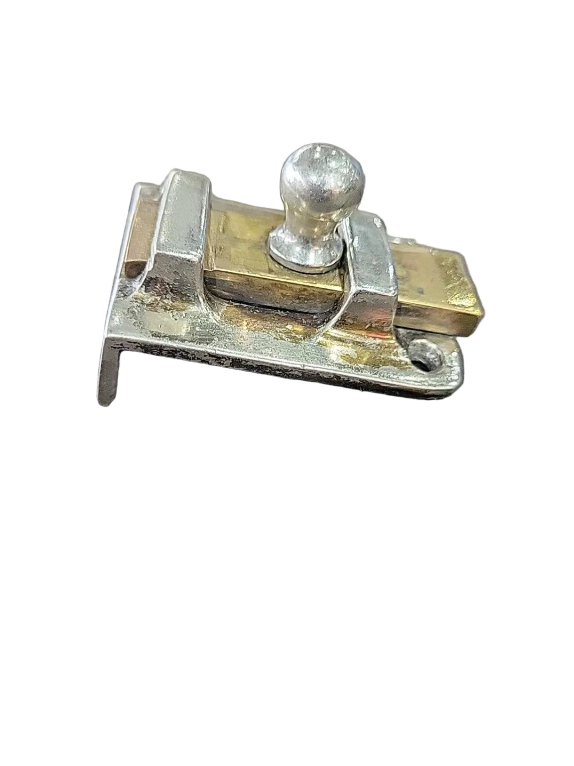 Vintage Brass & Chrome Surface Slide Bolt Latch