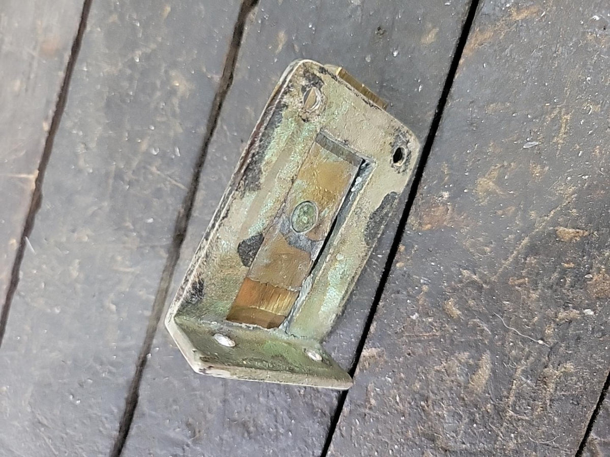 Vintage Brass & Chrome Surface Slide Bolt Latch
