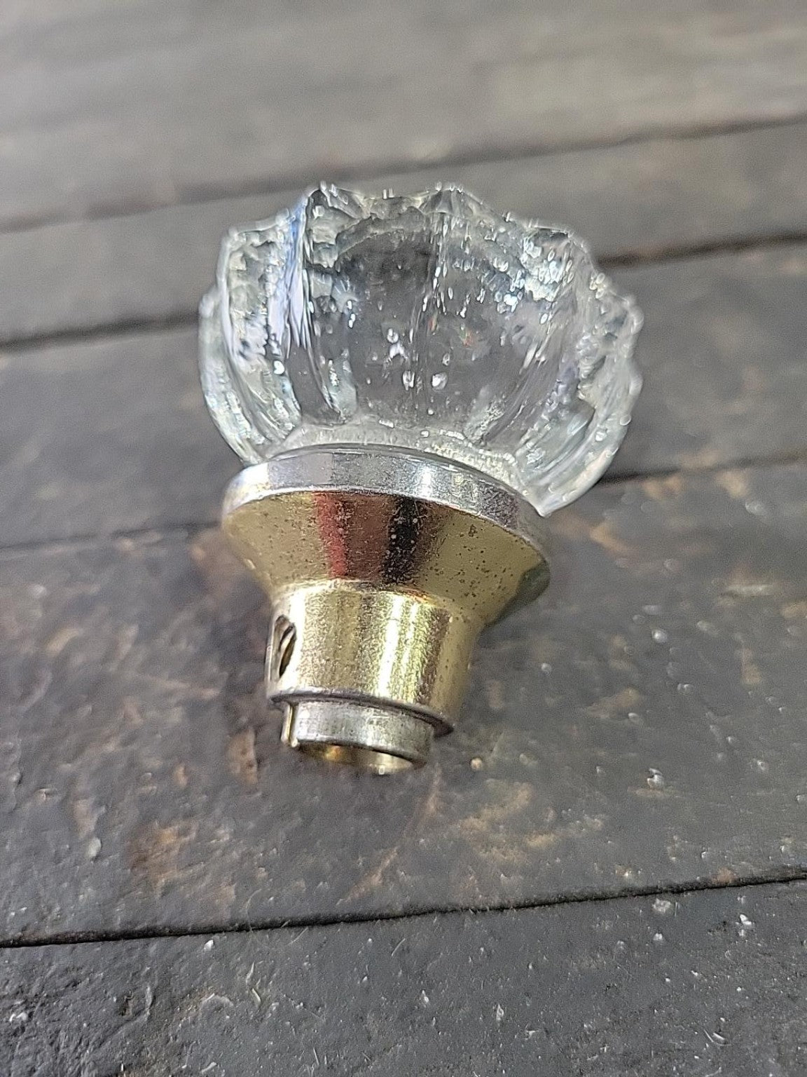 Vintage Clear Glass Fluted Door Knob