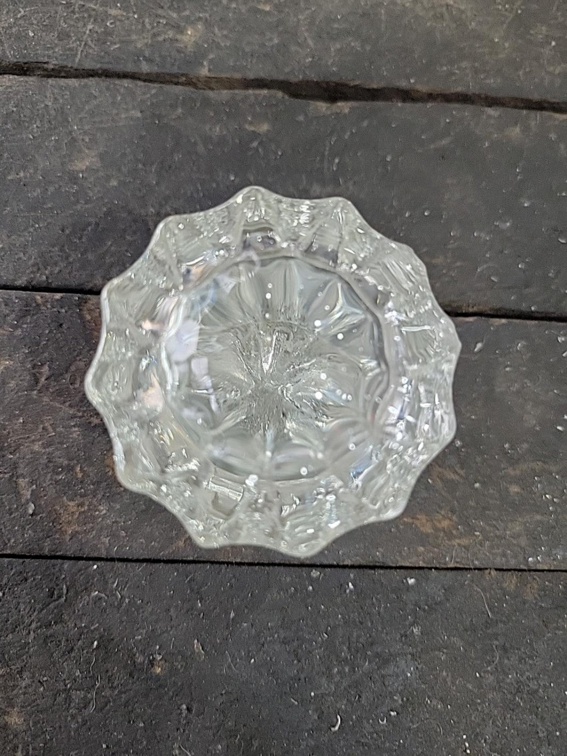 Vintage Clear Glass Fluted Door Knob