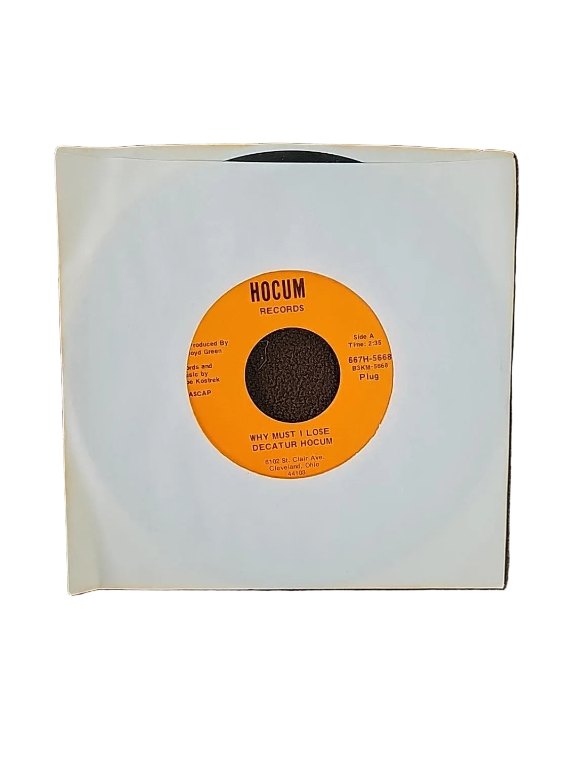 Rare Decatur Hocum Cleveland Ohio 45 RPM Record