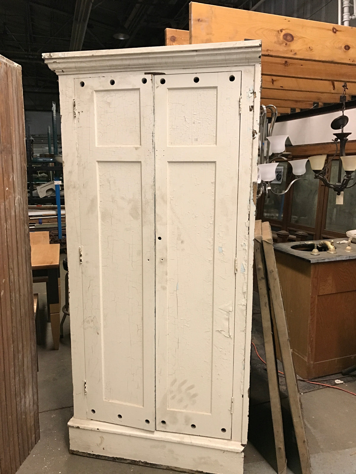 Wood storage cabinet