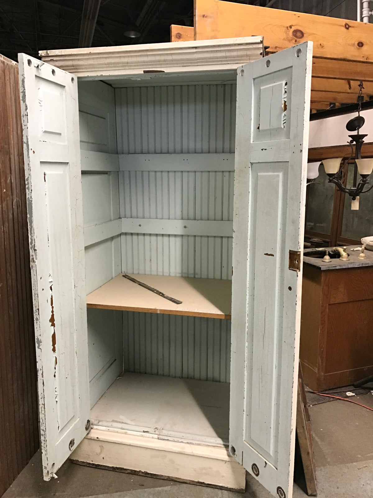 Wood storage cabinet