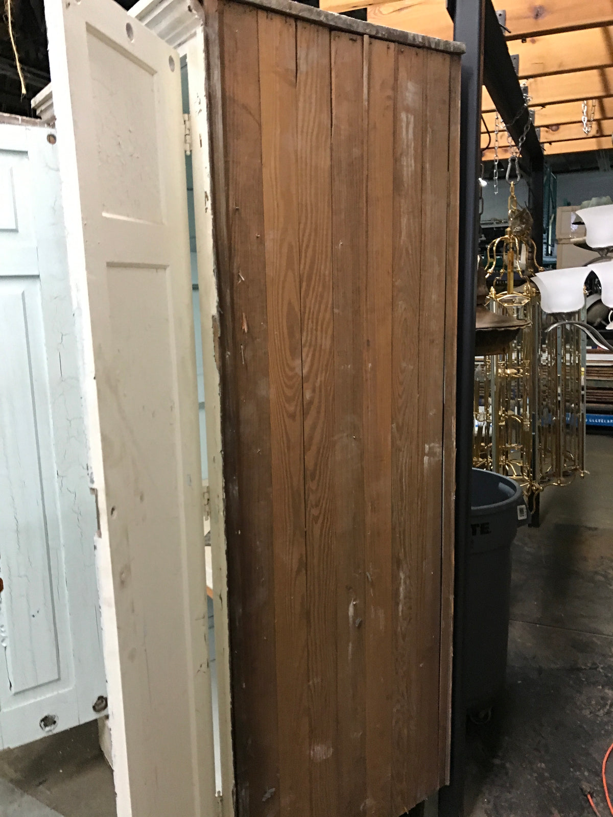 Wood storage cabinet