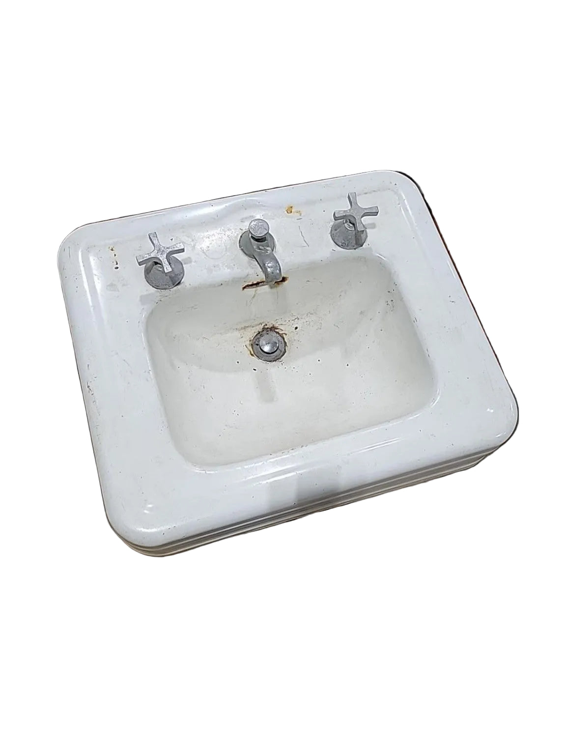Vintage White Porcelain Pedestal Bathroom Sink