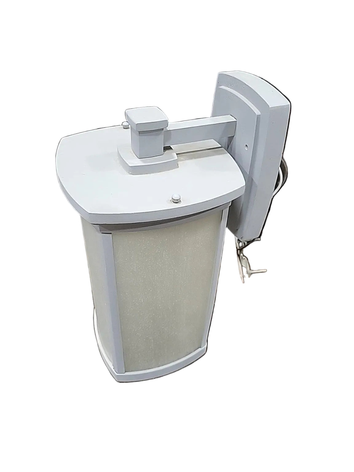 Modern Gray Outdoor Wall Lantern with Frosted Glass