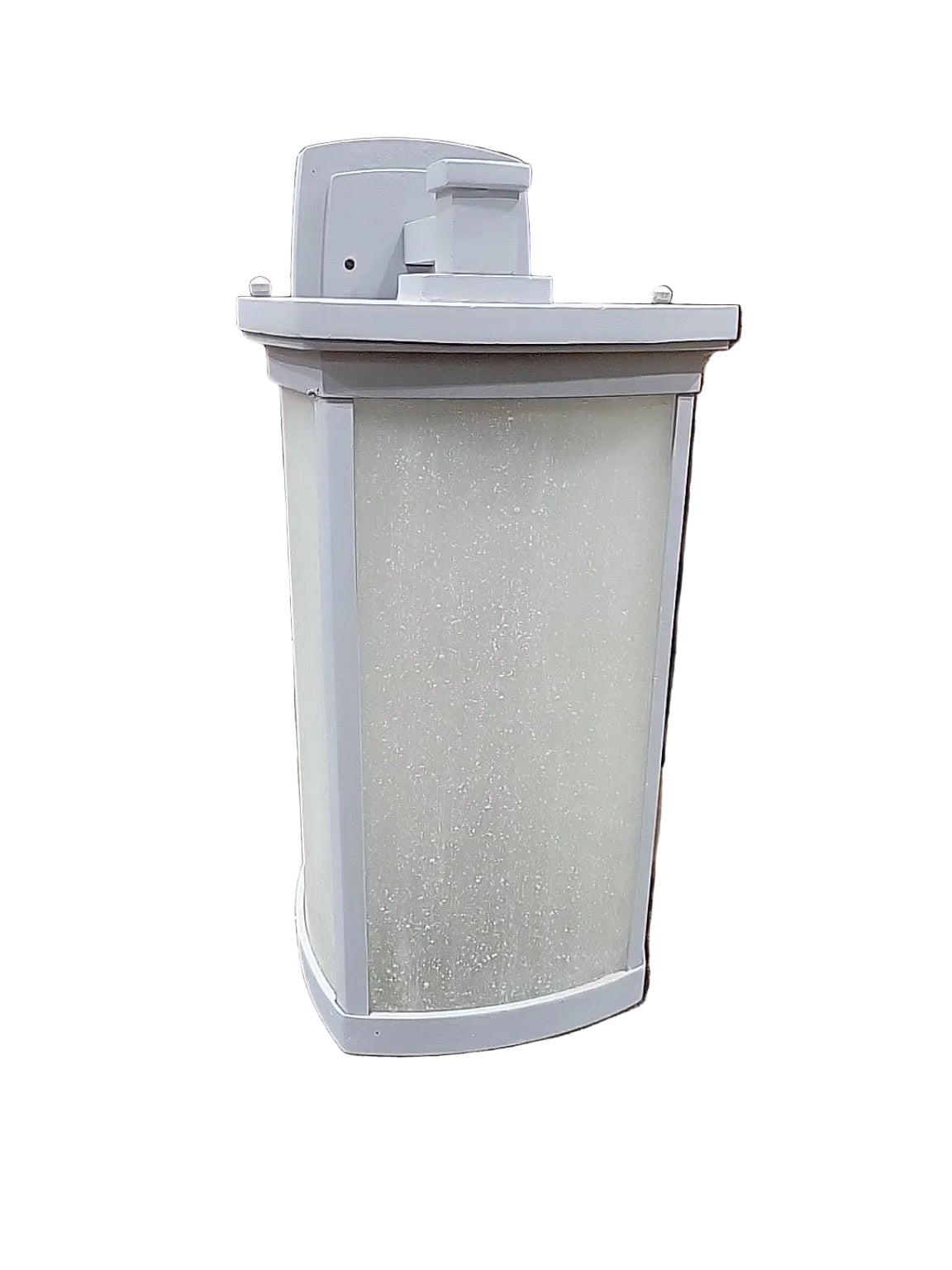 Modern Gray Outdoor Wall Lantern with Frosted Glass