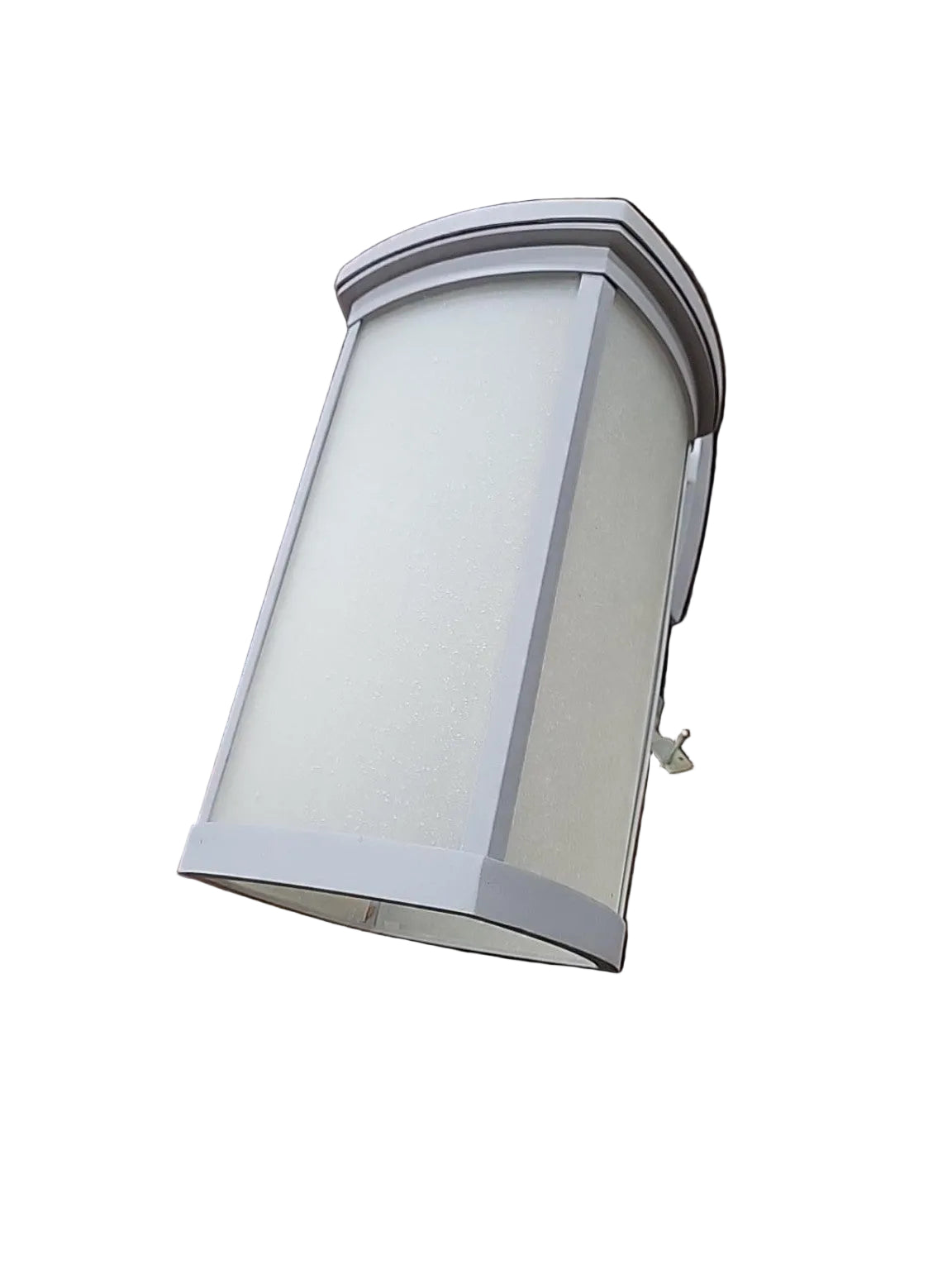 Modern Gray Outdoor Wall Lantern with Frosted Glass