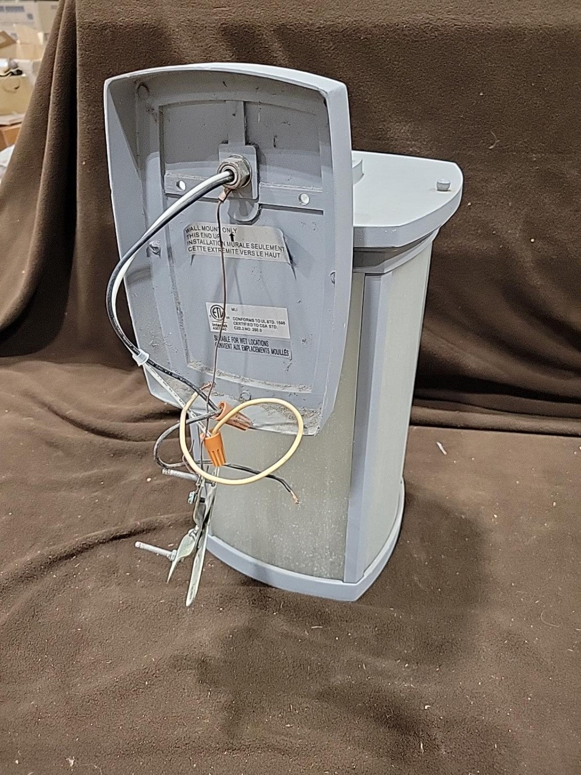 Modern Gray Outdoor Wall Lantern with Frosted Glass