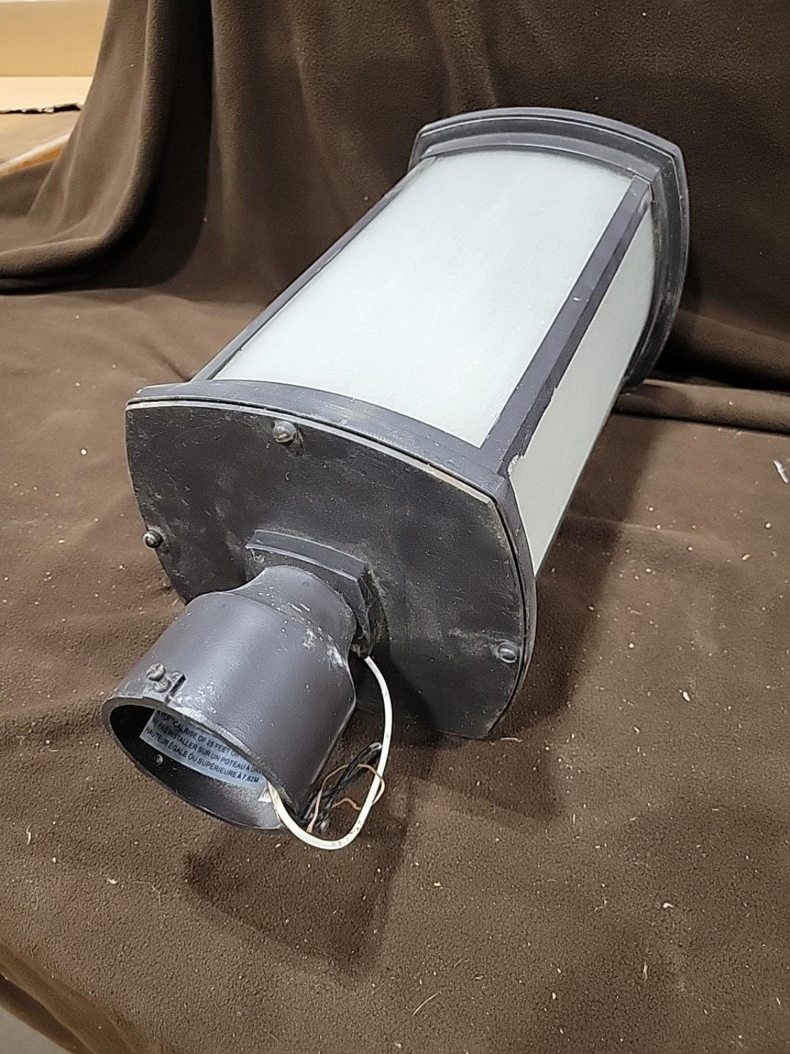 Modern Gray Frosted Glass Outdoor Post Lantern