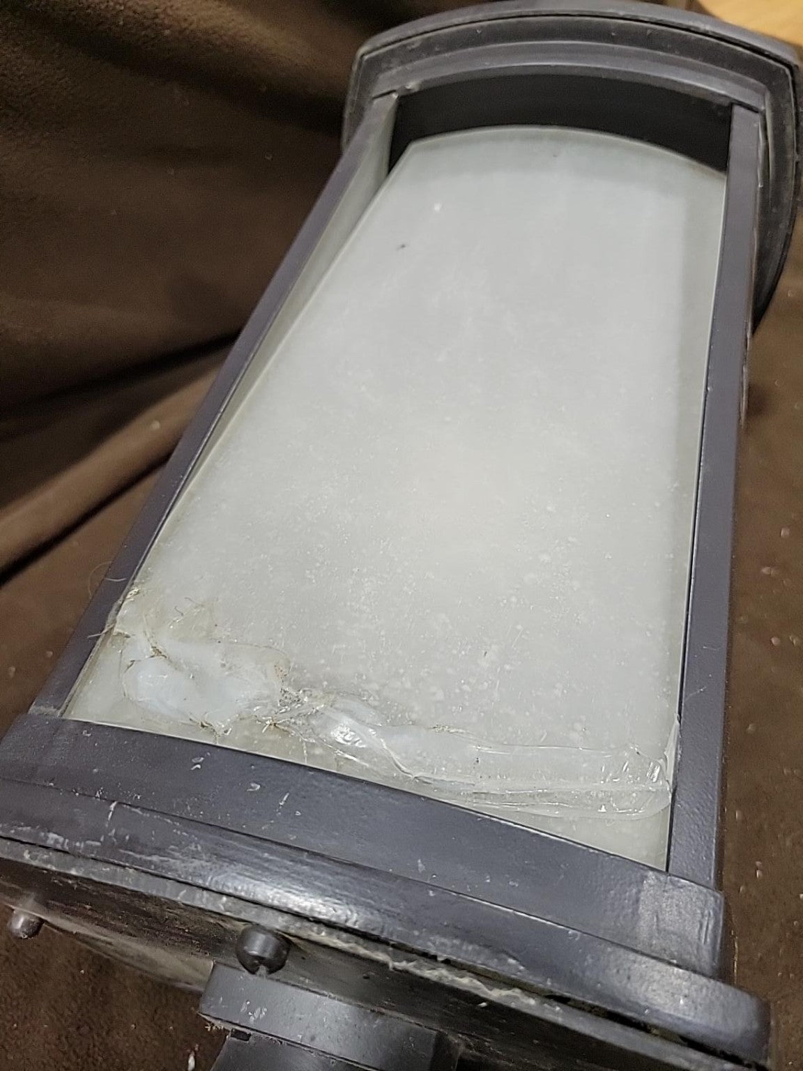 Modern Gray Frosted Glass Outdoor Post Lantern