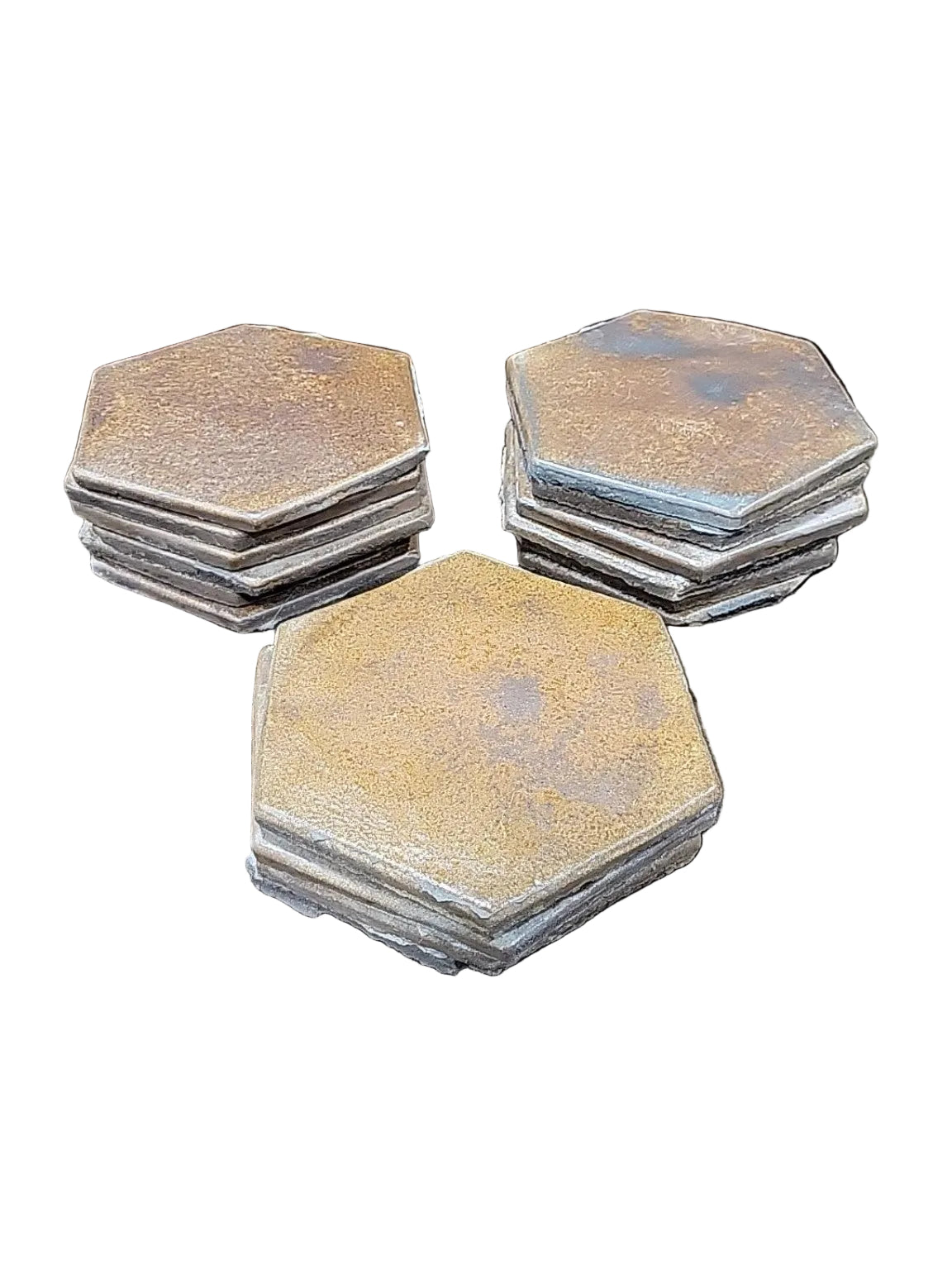 Salvaged Hexagonal Ceramic Floor Tile Set – 16 Pc.