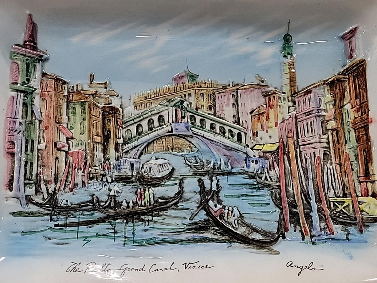 Vintage Arnart Porcelain Venice Wall Art – Signed Angelo