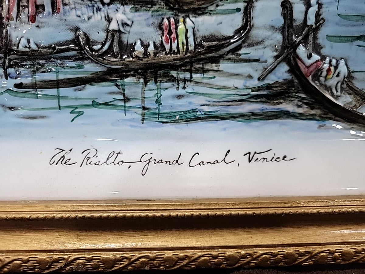 Vintage Arnart Porcelain Venice Wall Art – Signed Angelo