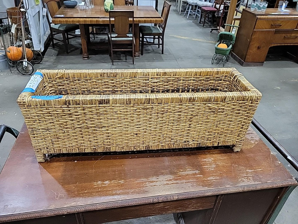 Natural Woven Wicker Rectangular Storage Basket